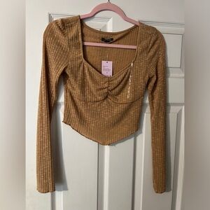 Target mustard yellow crop top size S